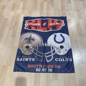Super Bowl XLIV Saints Vs Colts VERTICAL FLAG 34 X28 Winmark